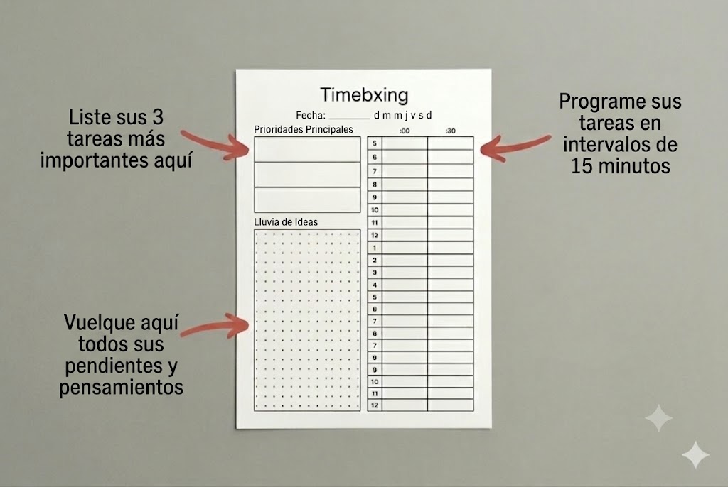 Timebox de TodoMaster: tu horario diario