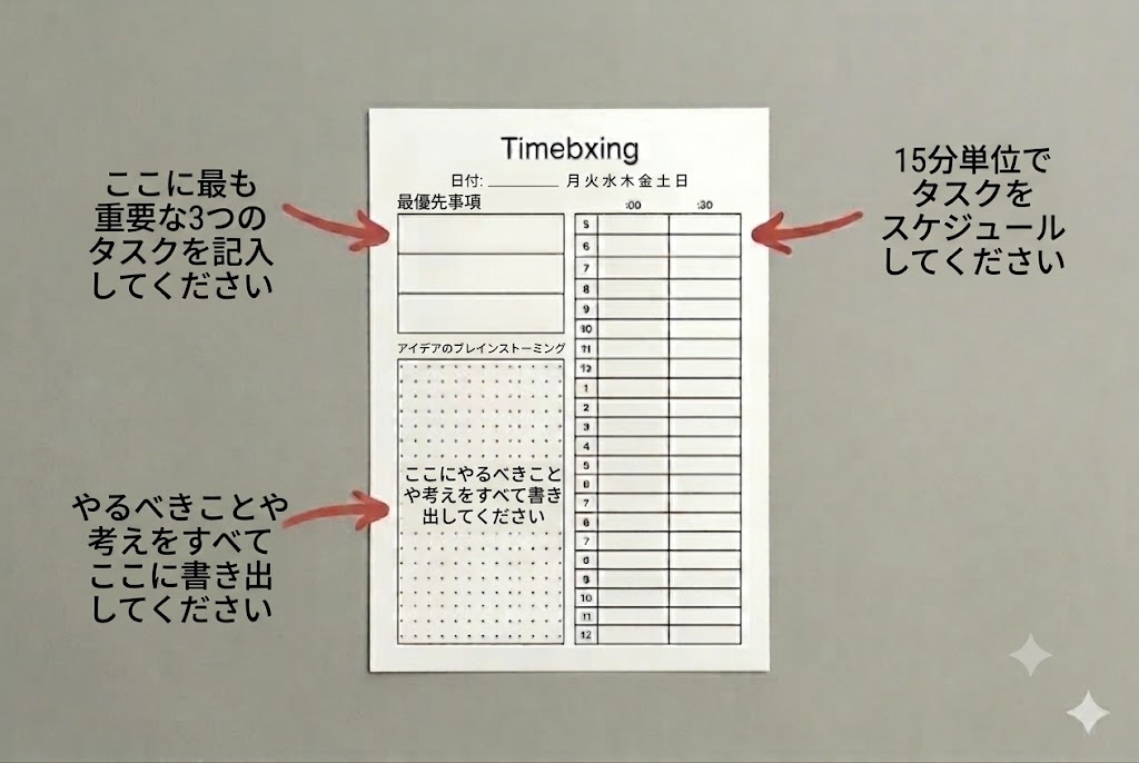 TodoMasterタイムボックス — 一日のスケジュール
