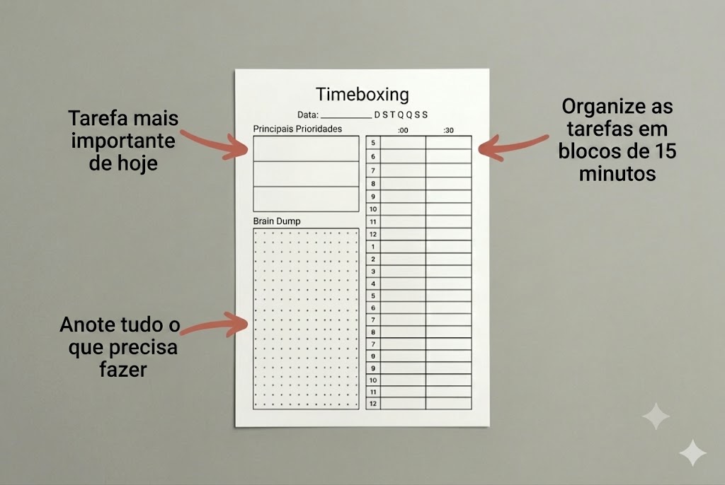 Timebox do TodoMaster — sua agenda diária